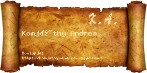 Komjáthy Andrea névjegykártya